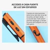 Olight Open 3 naranja: bolígrafo, linterna y láser verde con acción de cerrojo para uso diario.