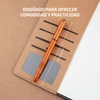 Olight Open 3 naranja en un cuaderno, vista superior, diseñado para comodidad y practicidad, multifuncional para escribir y más