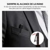 Bolígrafo linterna negro Olight Open 3 con clip con resorte en el bolsillo de un traje para uso diario EDC