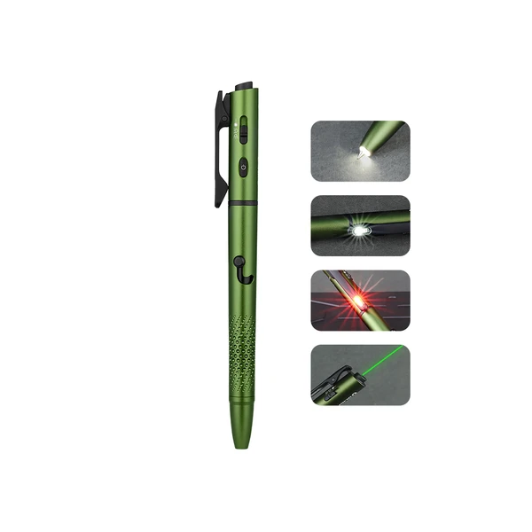 Olight Open 3 verde multiherramienta con bolígrafo, linterna y láser para uso diario