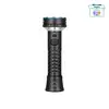 Linterna LED recargable negra potente con interruptor giratorio y diseño texturizado antideslizante