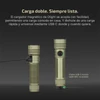 Linterna Olight Seeker Ultra verde con sistema de carga doble USB-C y magnética MCC ideal para rescate y outdoor
