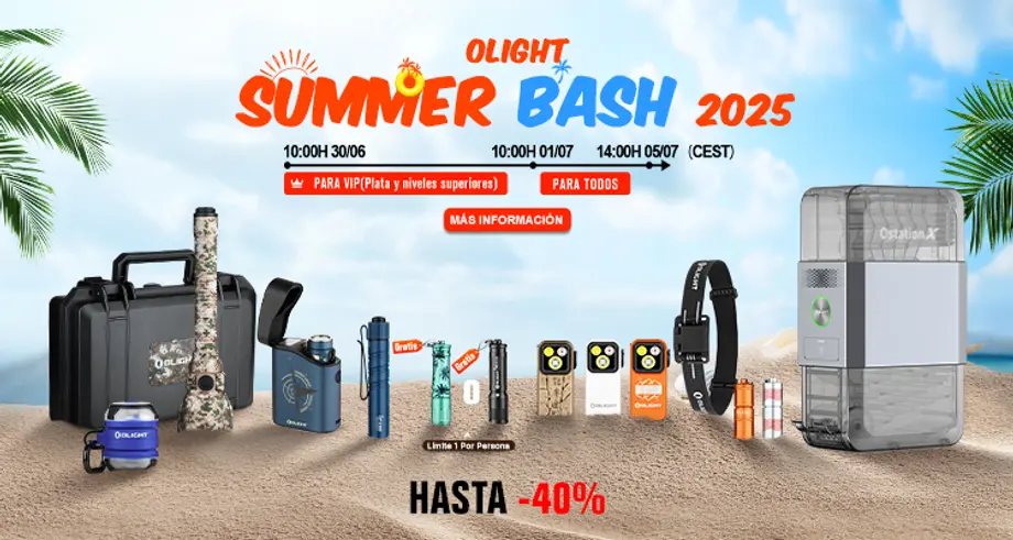 Olight Summer Bash 2025: Gran venta de verano de linternas, frontales y accesorios. Descuentos hasta 40%.